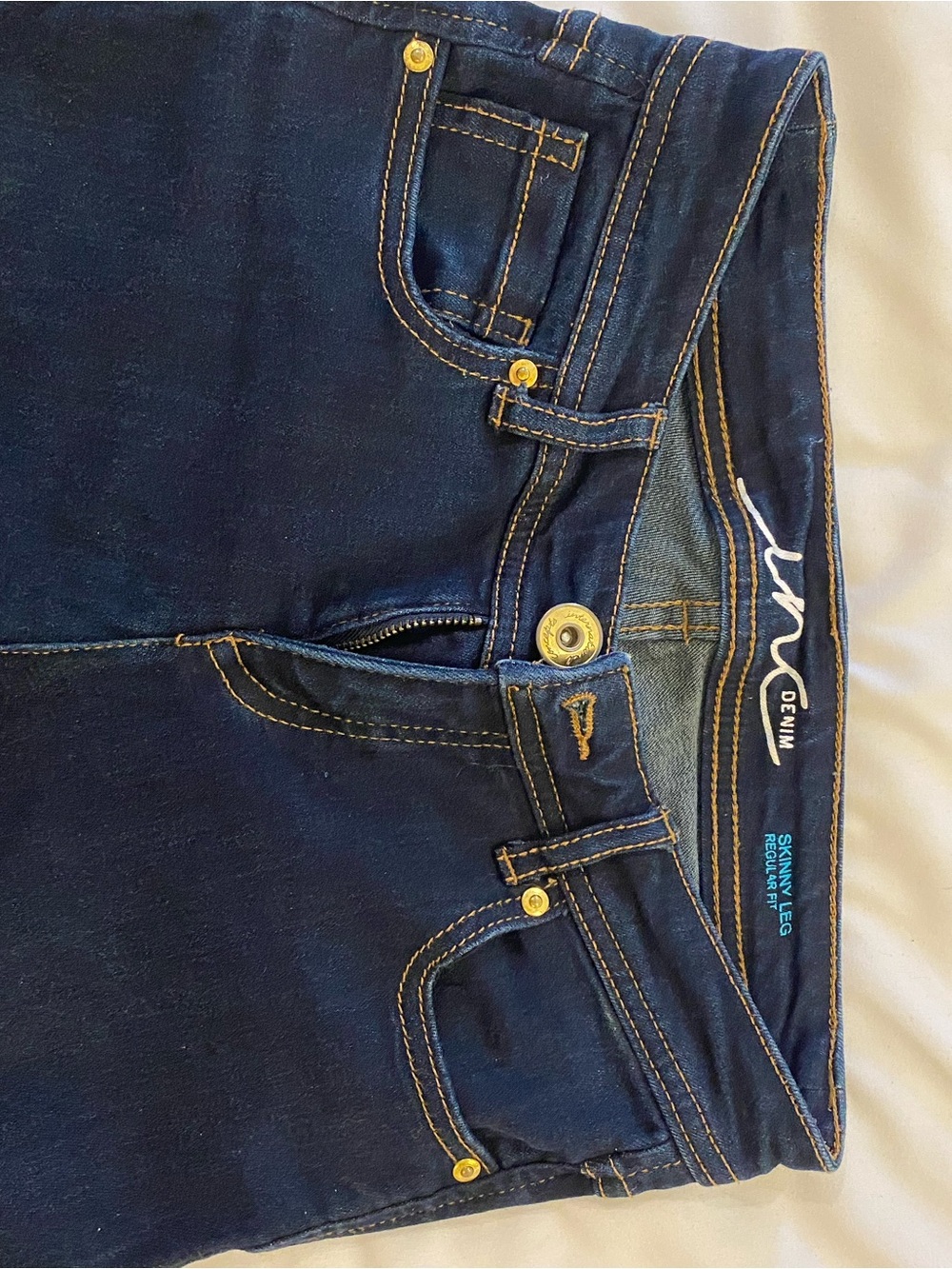 INC International Concepts Dark Blue Skinny Leg Jeans